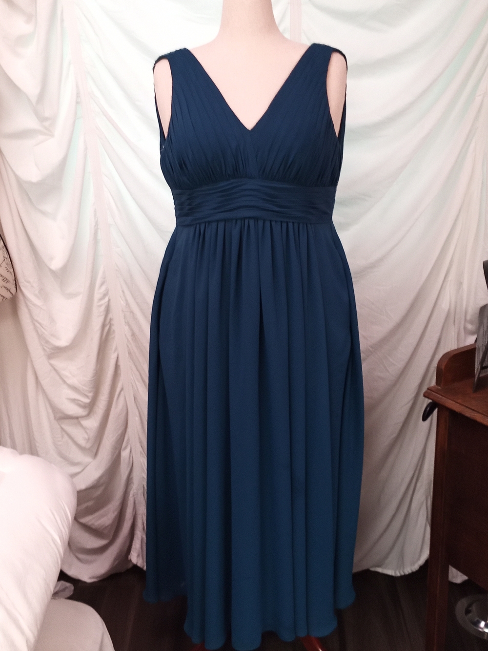 JJs House Teal V-Neck Sleeveless Chiffon Maxi Dress